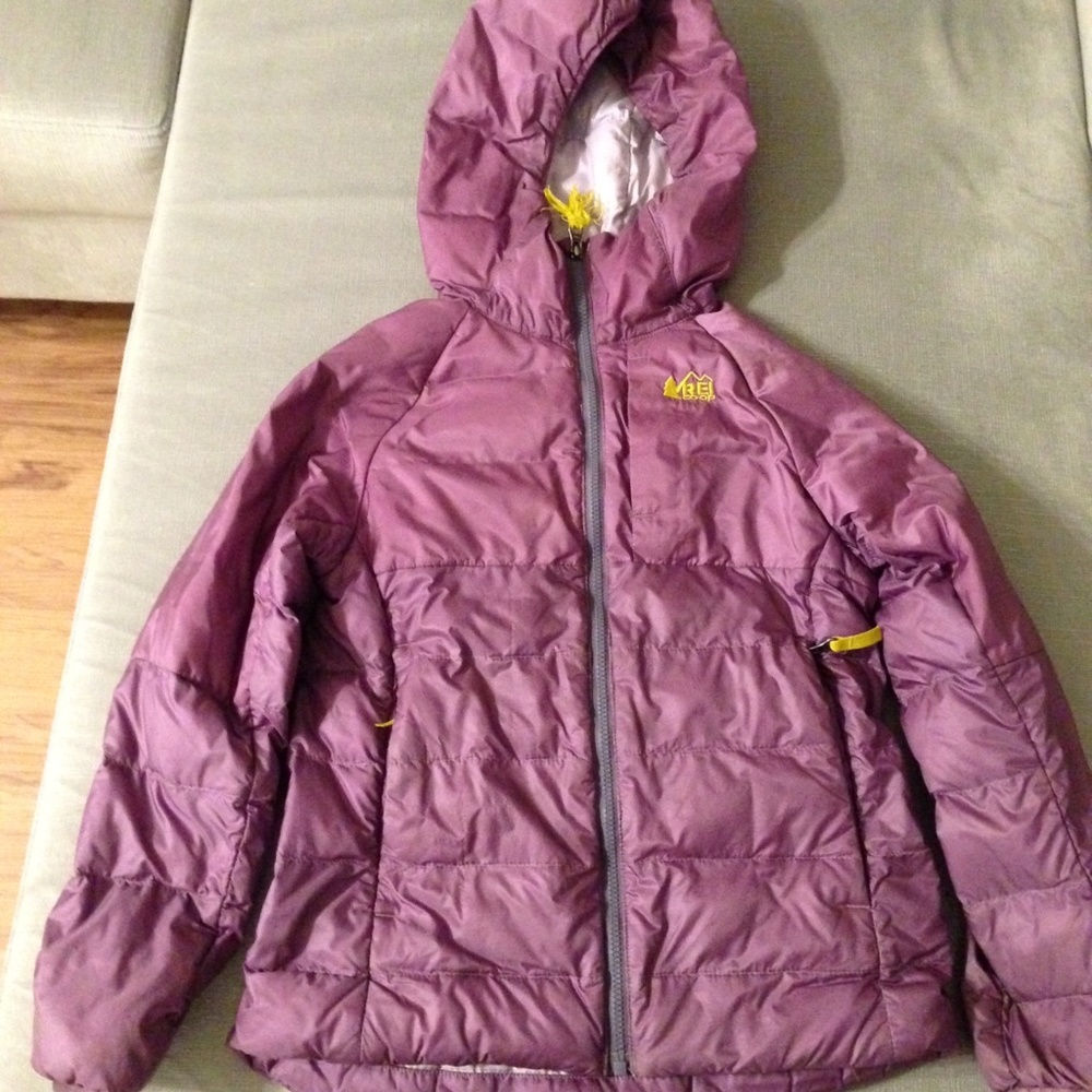 REI Lavender Hybrid Down Hooded Jacket XS Girls
